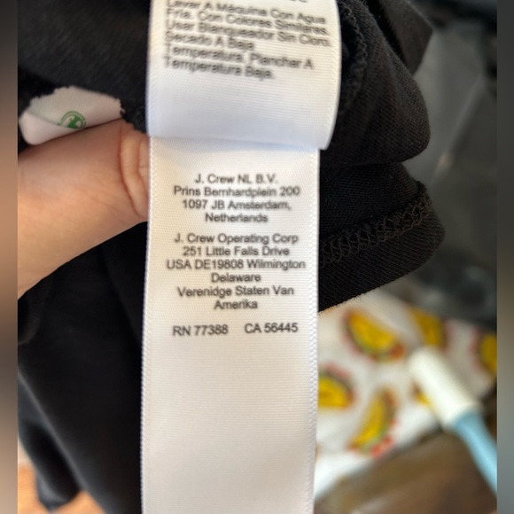 J CREW Black Cotton Dress with Square Cuffed Shoulder, Side Dips NWOT - Picture 5 of 6